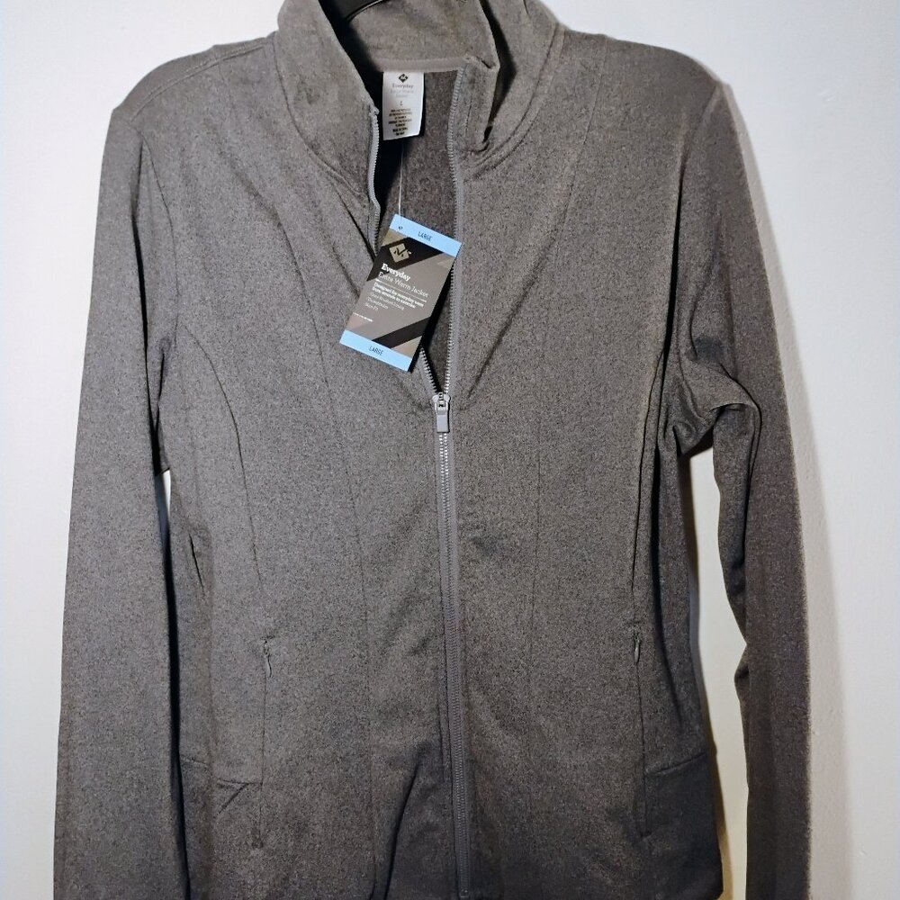 Women's grey slim fit front zip jacket